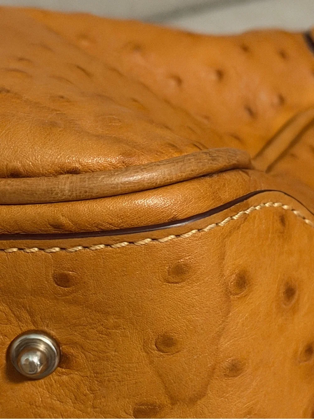 Dooney & Bourke Ostrich Embossed Leather Satchel Crossbody EUC